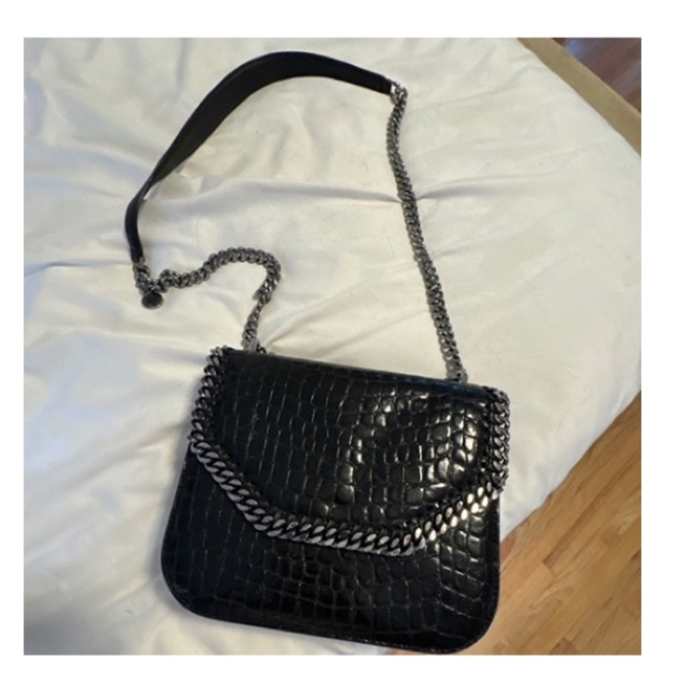 Stella mccartney Embossed Crocodile Effect Medium Falabella Box Shoulder